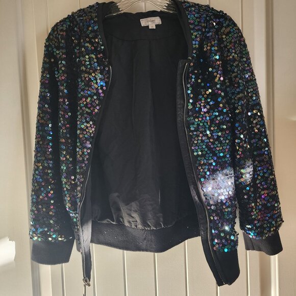 Disney Signed XL Black Sequin Zip-Up Hoodie Jacket - Picture 8 of 10